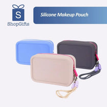 SiliconeMakeupPouch_Waterproof large-capacity silicone storage pouch with wristlet for cosmetics and accessories, ideal for custom corporate gifting.