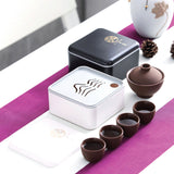 Portable Travel Tea Set (Silicone Pot+4 cups)