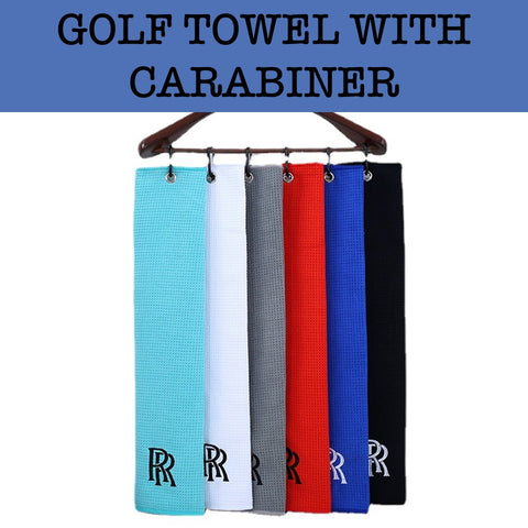 WAFFLE GOLF TOWEL WITH CARABINER