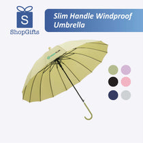 Slim handle 16-rib windproof umbrella for corporate gifting in Singapore