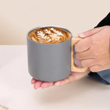 Stainless Steel Coffee Mug with Wood Handle & Lid_Corporate Gifts Supplier Singapoore