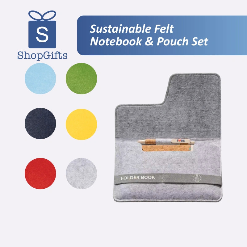 Sustainable Felt Notebook_PouchSet 6 color selectable