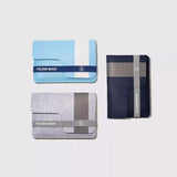 3 colors of Sustainable Felt Notebook_PouchSet :gray,dark blue and light blue