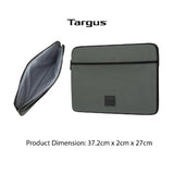 Targus 14-inch laptop sleeve in olive green and black colorway.