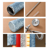 Collage of various textured metal rolls and components on a brown background