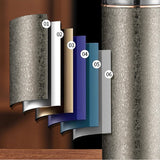 Set of wall sconces in various colors on a dark background