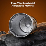 Elegant Van Gogh-inspired vacuum tumbler in pure titanium, designed for upscale corporate gifting.