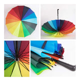 Customisable rainbow umbrella with logo print for brand visibility