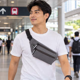 Water-Resistant Travel Waist Pouch (BW-3031) in black with streamlined front panel for commuting_custom corporate gift