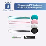 WaterproofGPSTrackerforDualIOS_AndroidSystems in pastel pink, teal, white, and black with matching lanyards_ gift shop