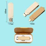 Eco-friendly wheat straw dual-interface USB 3.0 and Type-C flash drive in matching storage case_Corporate Gifts