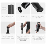 Matte black Xiaomi Mijia Electric Wine Opener with transparent base for effortless bottle opening_premium corporate gift idea