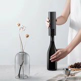 Matte black Xiaomi Mijia Electric Wine Opener with transparent base for effortless bottle opening_premium corporate gift idea