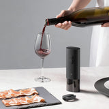 Matte black Xiaomi Mijia Electric Wine Opener with transparent base for effortless bottle opening_premium corporate gift idea