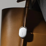 Sleek white Xiaomi Smart Tag Precision Bluetooth Tracker with silver trim attached to a keyring on a white surface_Premium Corproate Gifts Idea