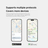Sleek white Xiaomi Smart Tag Precision Bluetooth Tracker with silver trim attached to a keyring on a white surface_Premium Corproate Gifts Idea