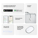 Sleek white Xiaomi Smart Tag Precision Bluetooth Tracker with silver trim attached to a keyring on a white surface_Premium Corproate Gifts Idea