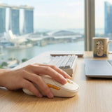 Sleek Matte Xiaomi Ergonomic Dual-Mode Wireless Mouse 3 on a minimalist office desk_premium corporate gift idea
