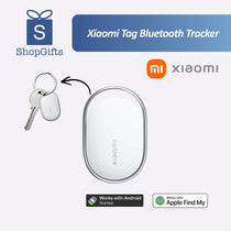 Sleek white Xiaomi Smart Tag Precision Bluetooth Tracker with silver trim attached to a keyring on a white surface_Premium Corproate Gifts Idea