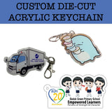 custom die-cut acrylic keychain corporate gift door gifts giveaway