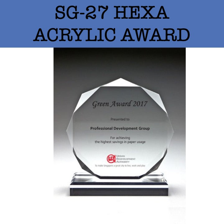 sg-27 hexa acrylic award plaque corporate gifts door gift