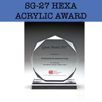 sg-27 hexa acrylic award plaque corporate gifts door gift