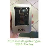 keychain usb thumbdrive tin box corporate gifts