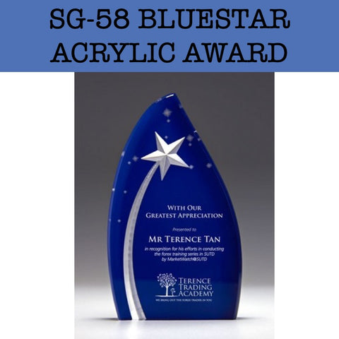 sg-58 bluestar acrylic award plaque corporate gifts door gift