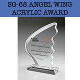 sg-68 angel wing acrylic award plaque corporate gifts door gift