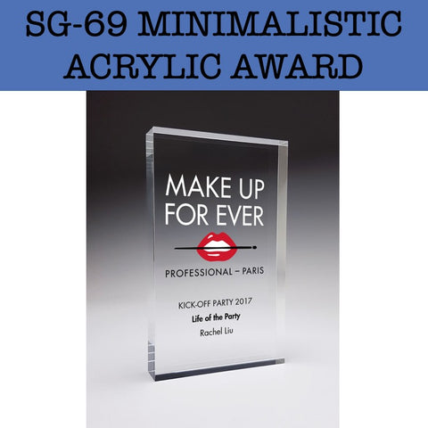 sg-69 minimalistic acrylic award plaque corporate gifts door gift