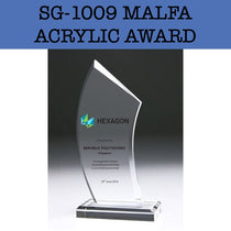 sg-1009 malfa acrylic award plaque corporate gifts door gift
