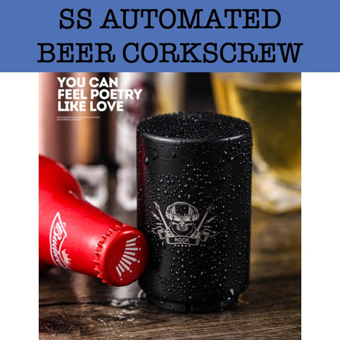 Stainless steel automated beer corkscrew corporate gifts door gift giveaway beer opener