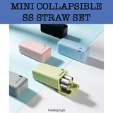 mini collapsible stainless steel straw set door gifts corporate gift