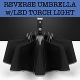 Reverse umbrella with LED torch light corporate gifts door gift giveaway