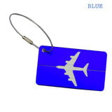 blue aluminium luggage tag corporate gift