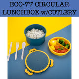 eco-77 circular lunchbox with cutlery door gifts corporate gift