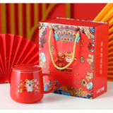 2022 Chinese New Year Gift Porcelain Mug & Warmer set corporate gift door gifts giveaway